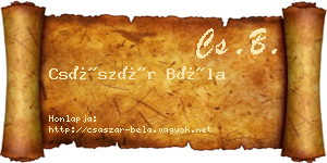 Császár Béla névjegykártya