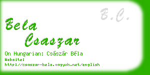 bela csaszar business card